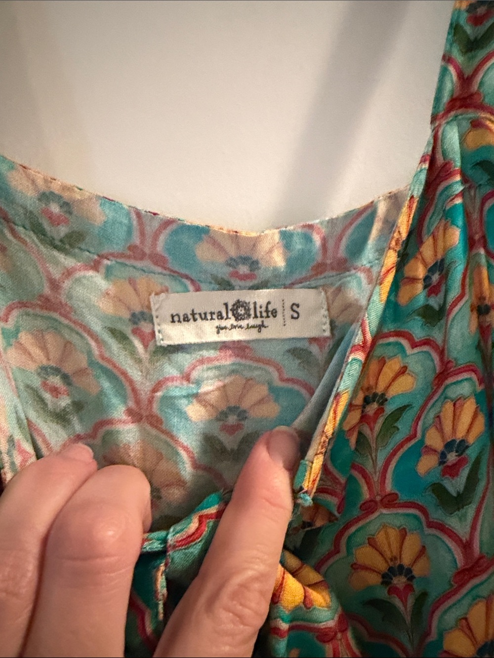 NATURAL LIFE Teal and Yellow Floral Maxi Dress - Picture 3 of 4